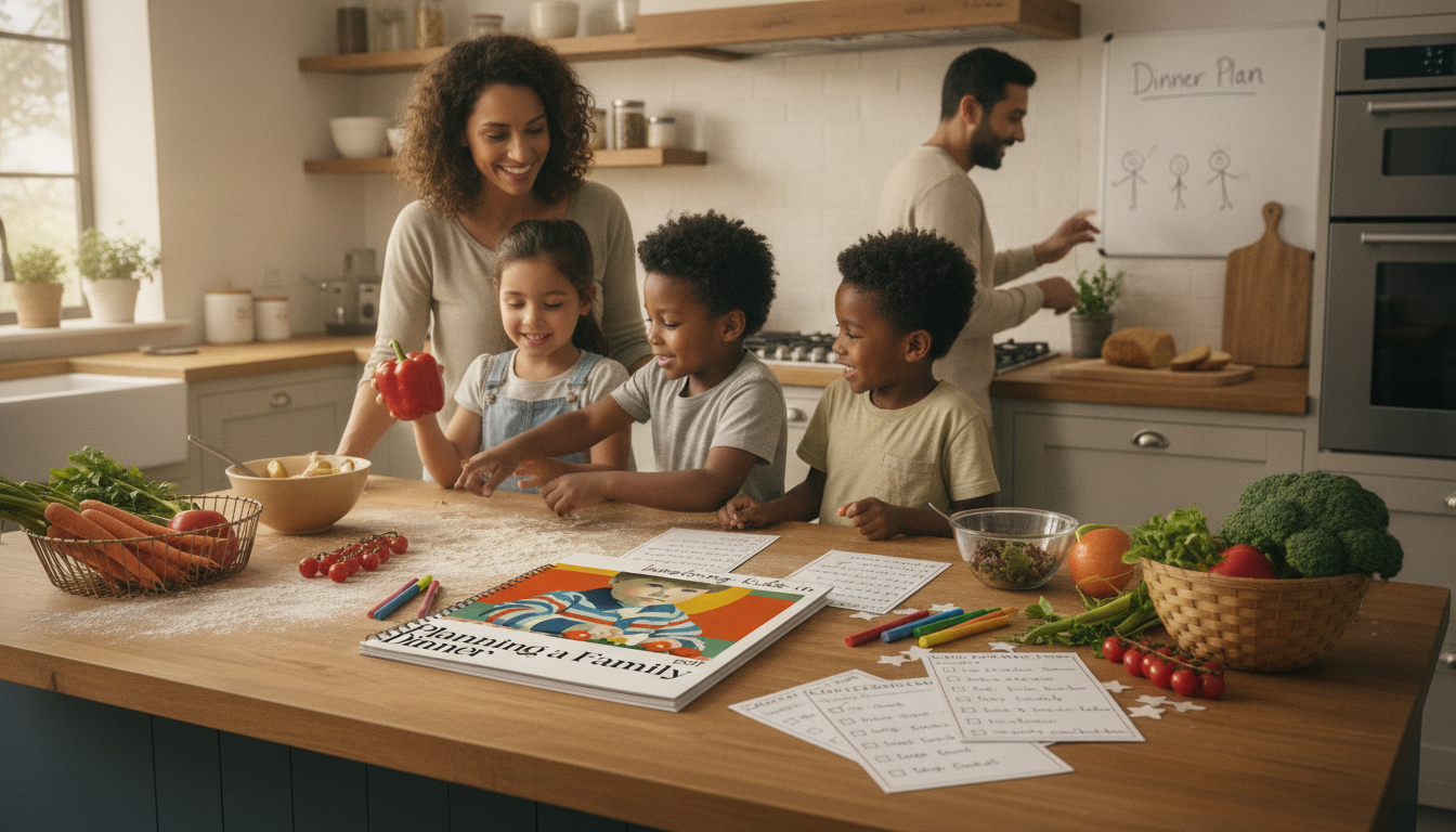 Kids Help Plan a Cozy Family Dinner: Roles & Checklist