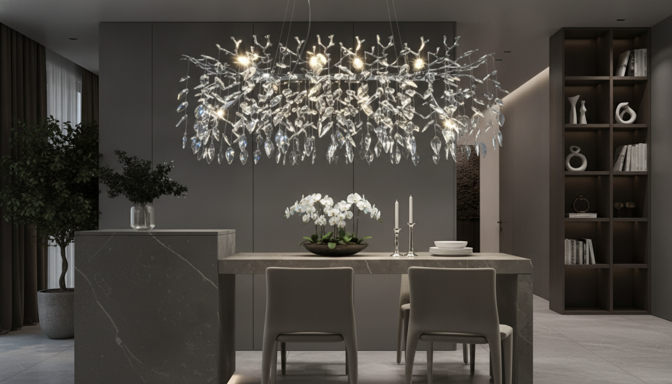 Modern Crystal LED Chandelier: Luxury Dining & Living