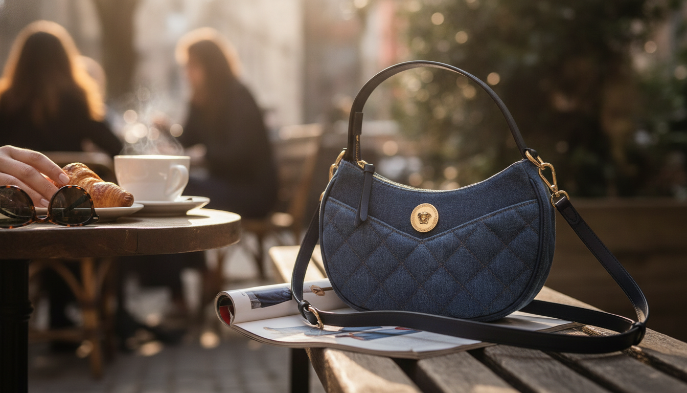 Versace Denim & Leather Top-Handle Bag: Style Guide