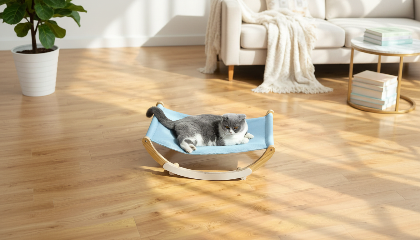 Wooden Cat Hammock Lounger for Warm, Cozy Naps