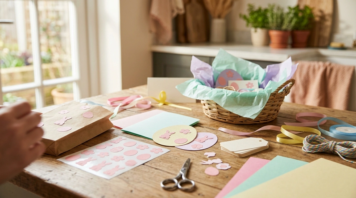 30pcs Pink Easter Stickers for Baskets, Cards & Crafts