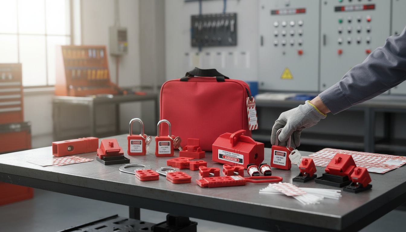 47-Piece Electrical Lockout/Tagout Kit for Safe Maintenance